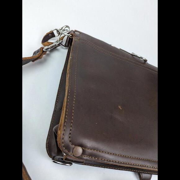 [SOLD] RARE SADDLEBACK Large Front Pocket Leather Briefcase Chestnut Brown - Picture 11 of 15